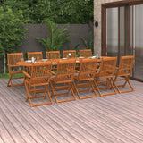 vidaXL 11-piece Garden Dining Set 280x90x75 cm Solid Acacia Wood