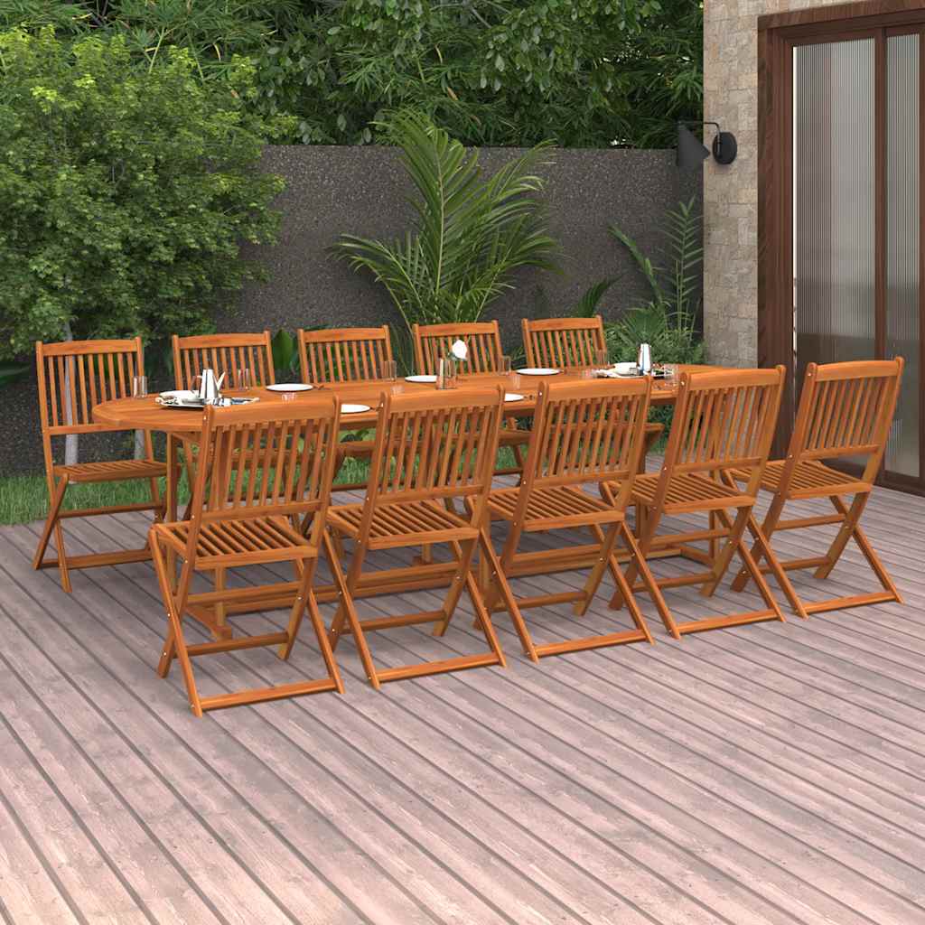 vidaXL 11-piece Garden Dining Set 280x90x75 cm Solid Acacia Wood