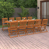 vidaXL 11-piece Garden Dining Set 280x90x75 cm Solid Acacia Wood