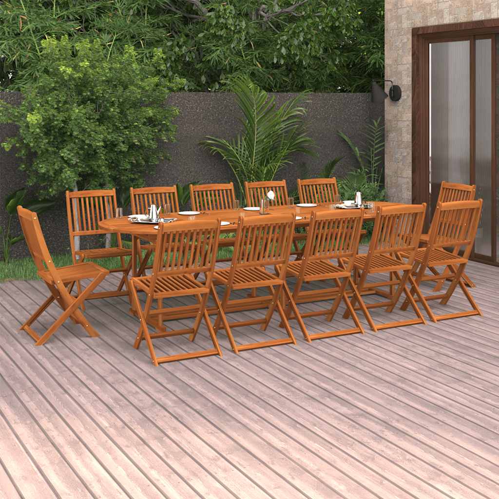 vidaXL 11-piece Garden Dining Set 280x90x75 cm Solid Acacia Wood