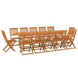 vidaXL 11-piece Garden Dining Set 280x90x75 cm Solid Acacia Wood