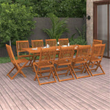 vidaXL 9-delige Tuinset 220x90x75 cm massief acaciahout