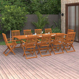 vidaXL 11-piece Garden Dining Set 280x90x75 cm Solid Acacia Wood