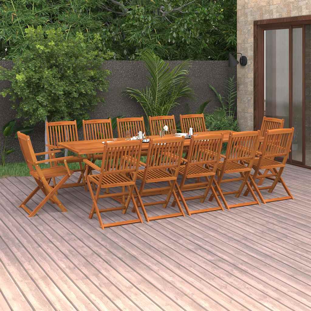 vidaXL 11-piece Garden Dining Set 280x90x75 cm Solid Acacia Wood