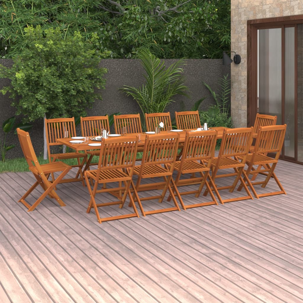vidaXL 11-piece Garden Dining Set 280x90x75 cm Solid Acacia Wood
