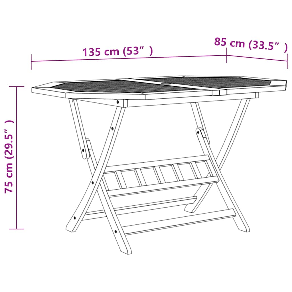 vidaXL 5-delige Tuinset massief acaciahout