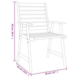 vidaXL 3-Piece Garden Dining Set Solid Acacia Wood