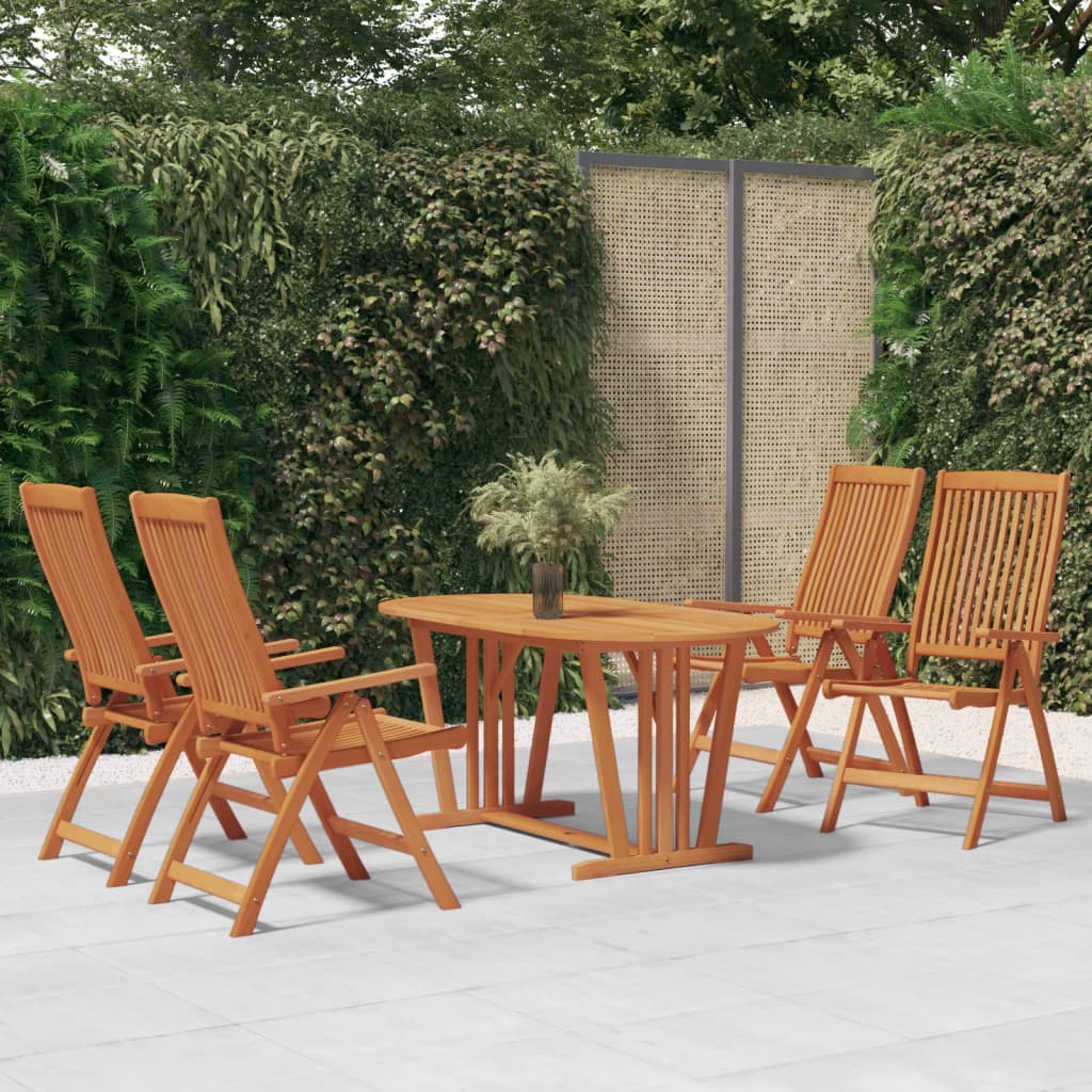 vidaXL Garden Chairs 4 pcs Foldable Solid Eucalyptus Wood