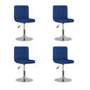 vidaXL Dining Chairs 4 pcs Swivel Fabric Light Grey