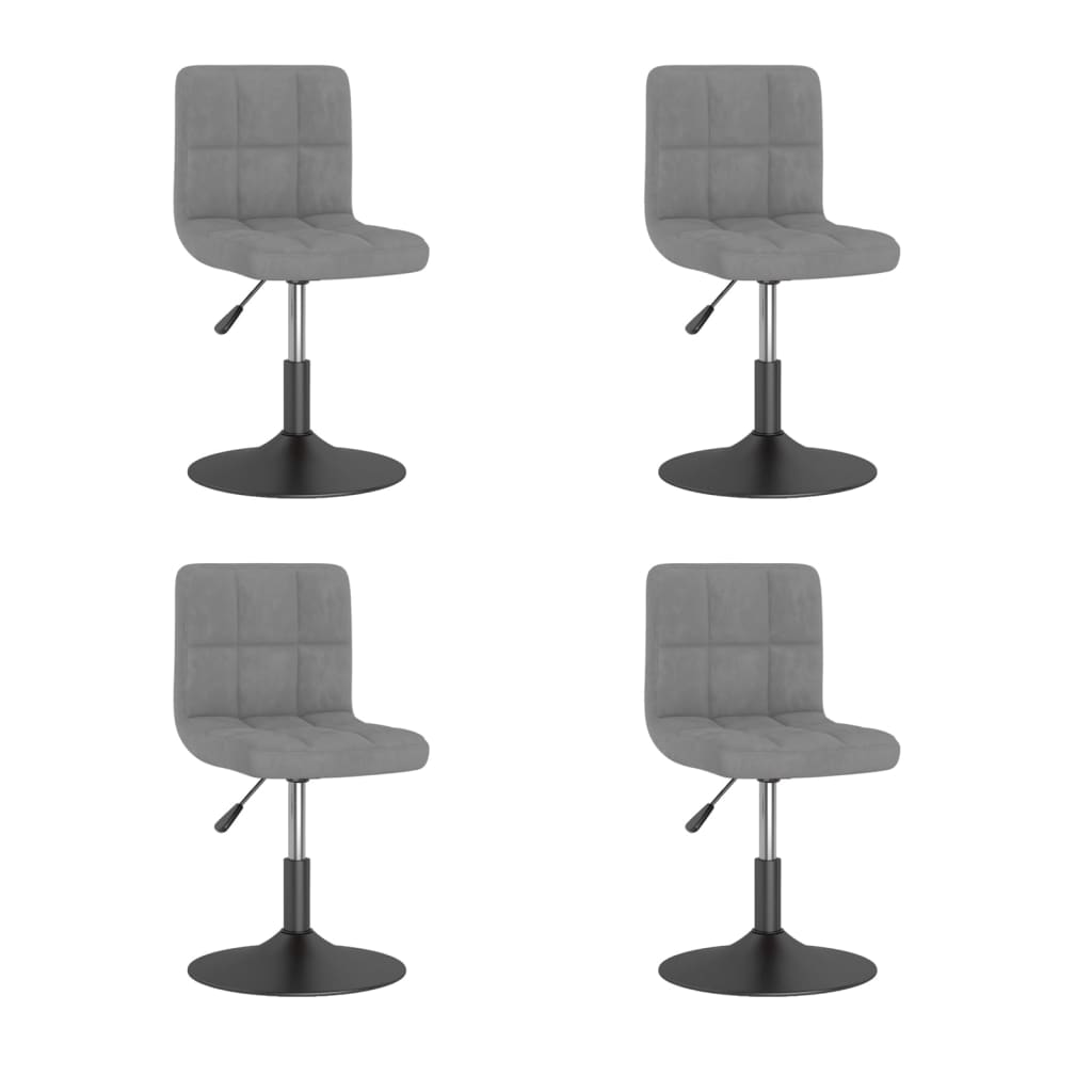 vidaXL Eetkamerstoelen draaibaar 4 st fluweel zwart