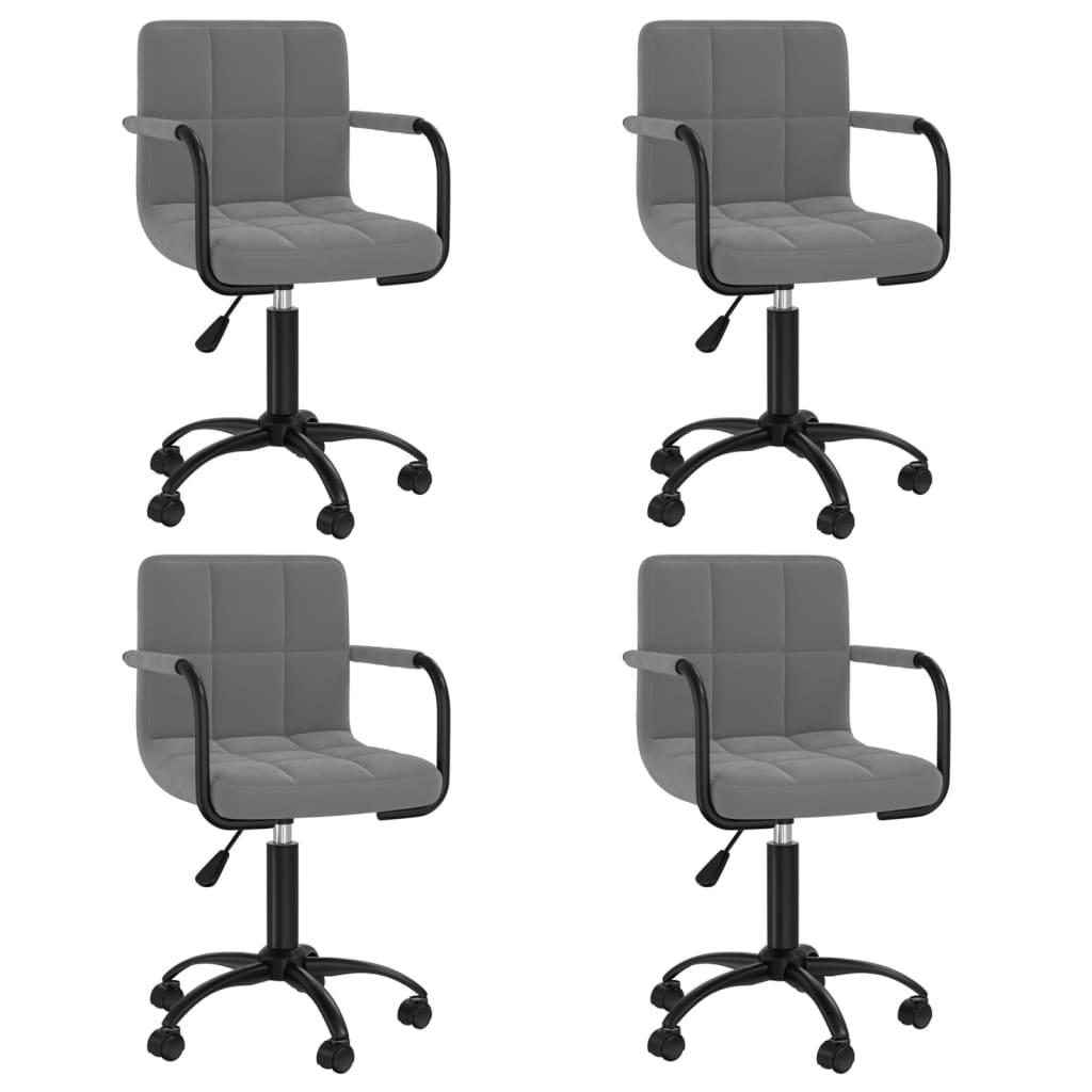vidaXL Eetkamerstoelen draaibaar 4 st fluweel zwart