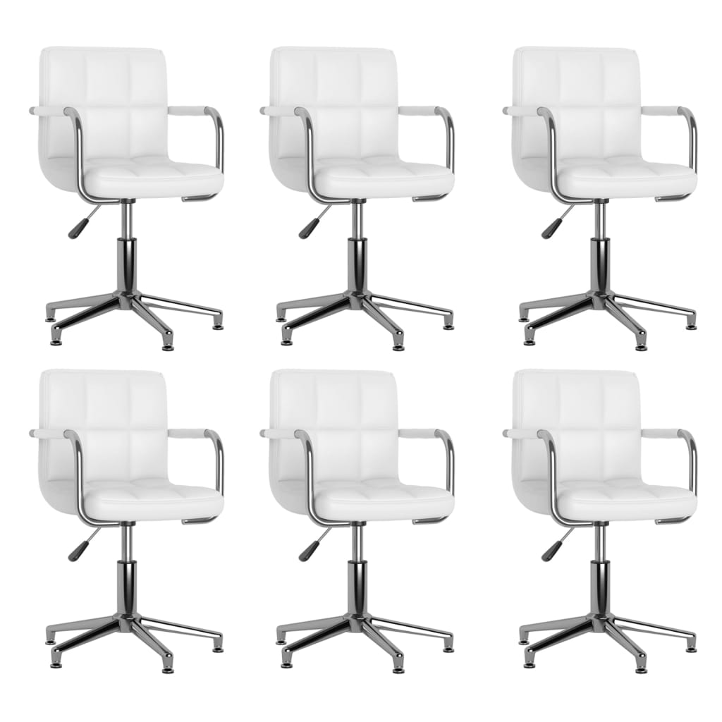 vidaXL Eetkamerstoelen draaibaar 4 st kunstleer wit
