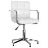vidaXL Eetkamerstoelen draaibaar 4 st kunstleer wit