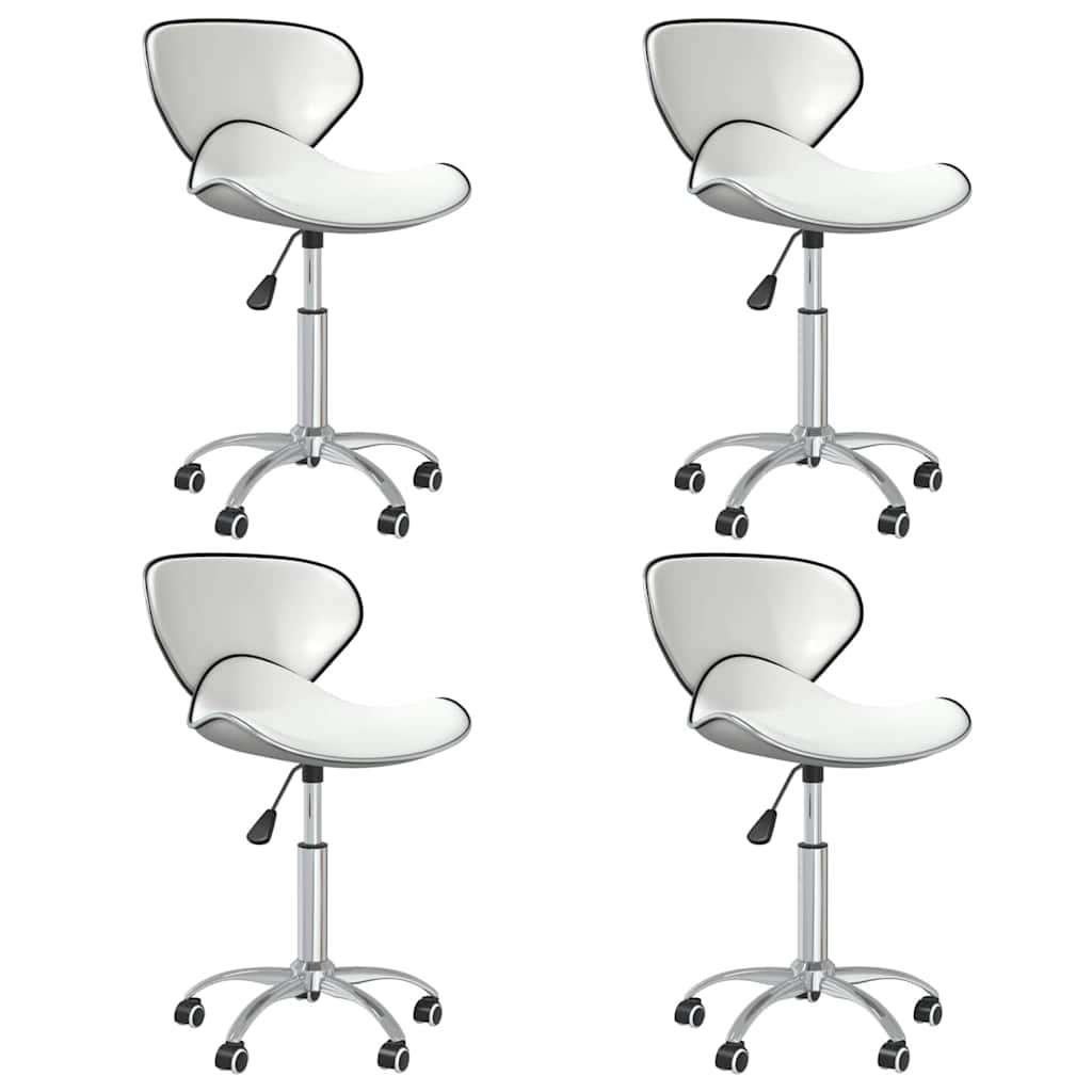vidaXL Eetkamerstoelen draaibaar 4 st kunstleer wit