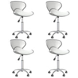 vidaXL Eetkamerstoelen draaibaar 4 st kunstleer wit