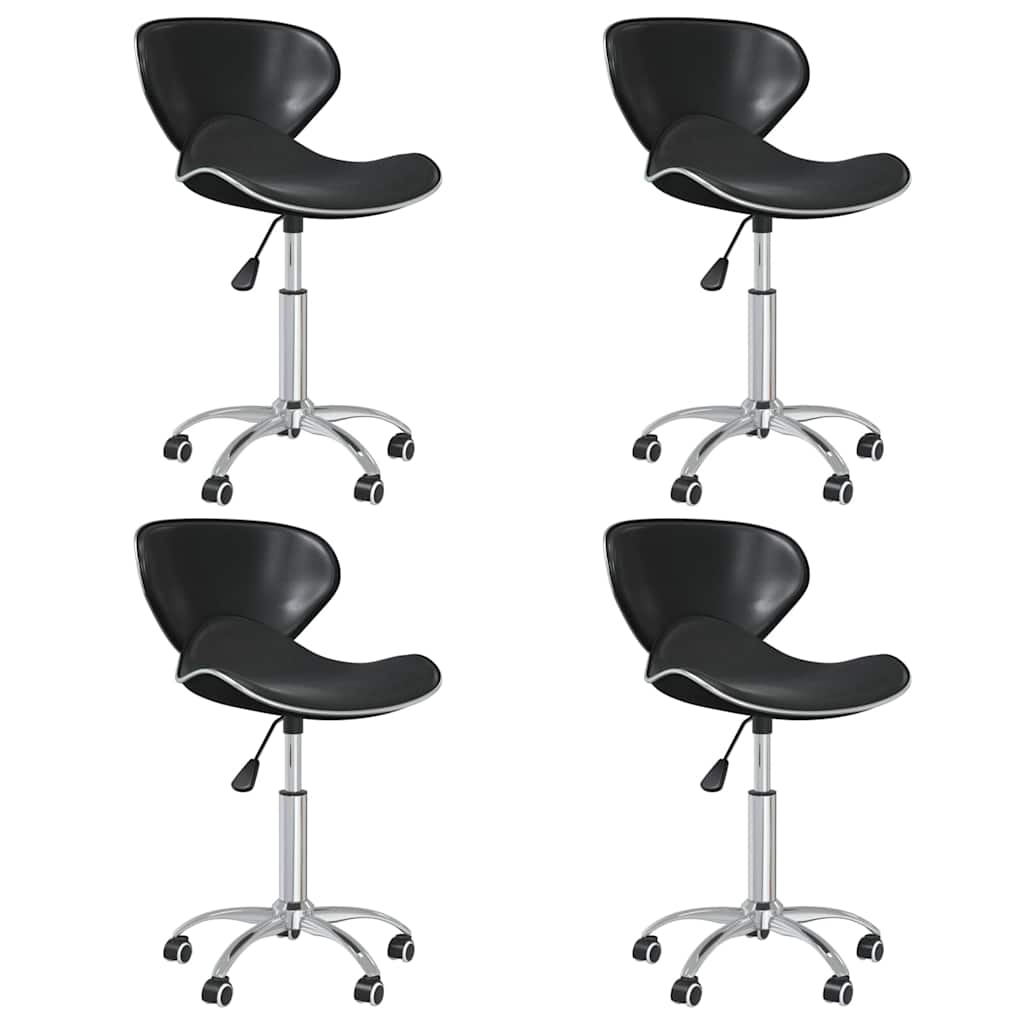 vidaXL Eetkamerstoelen draaibaar 4 st kunstleer wit