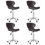 vidaXL Eetkamerstoelen draaibaar 4 st kunstleer wit