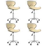 vidaXL Eetkamerstoelen draaibaar 4 st kunstleer wit