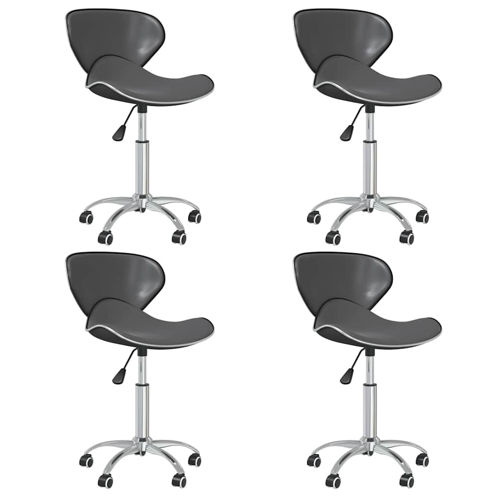 vidaXL Eetkamerstoelen draaibaar 4 st kunstleer wit