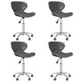 vidaXL Eetkamerstoelen draaibaar 4 st kunstleer wit