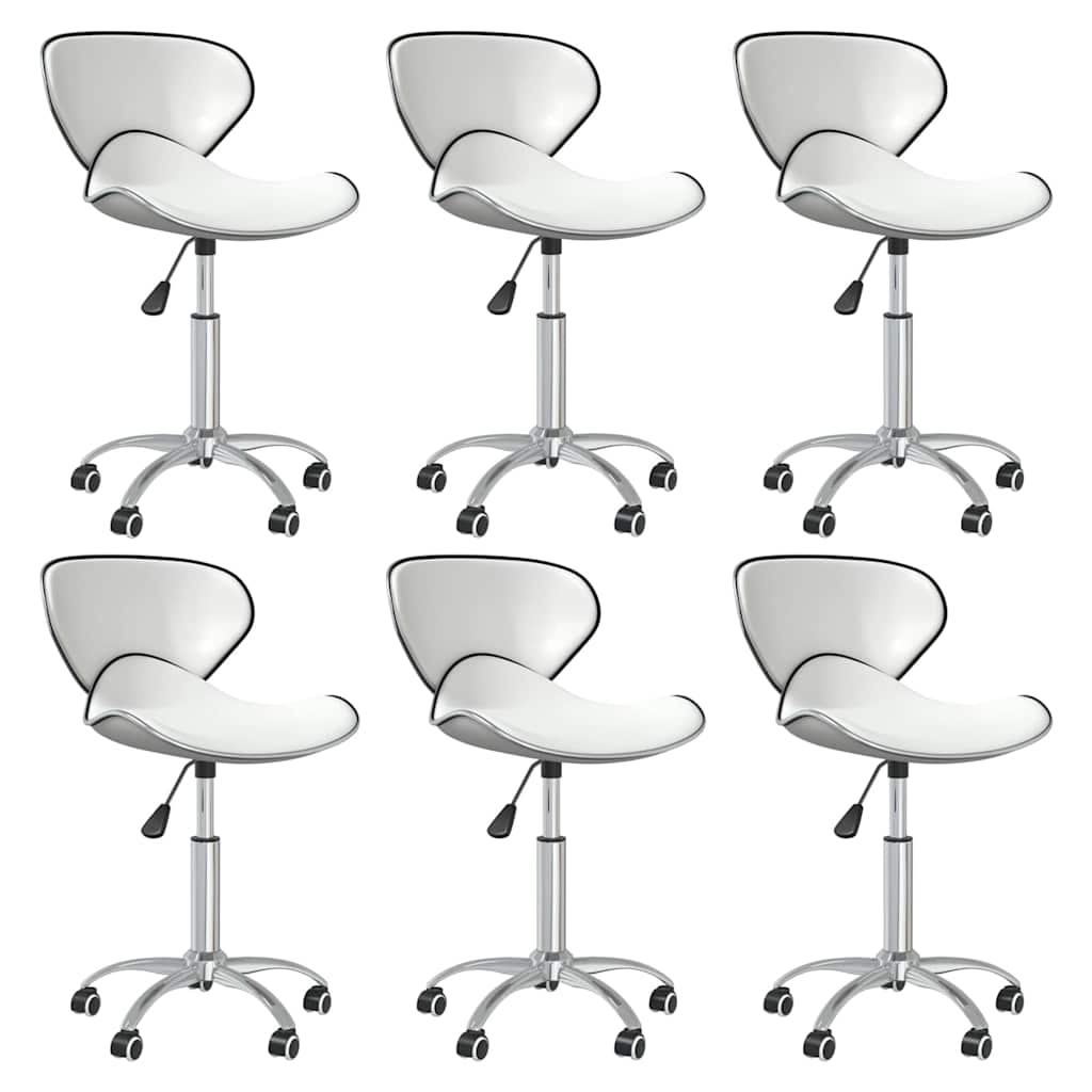vidaXL Eetkamerstoelen draaibaar 4 st kunstleer wit