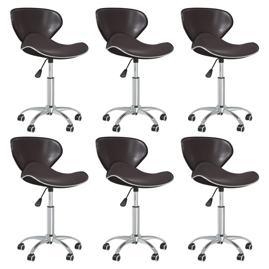vidaXL Eetkamerstoelen draaibaar 4 st kunstleer wit