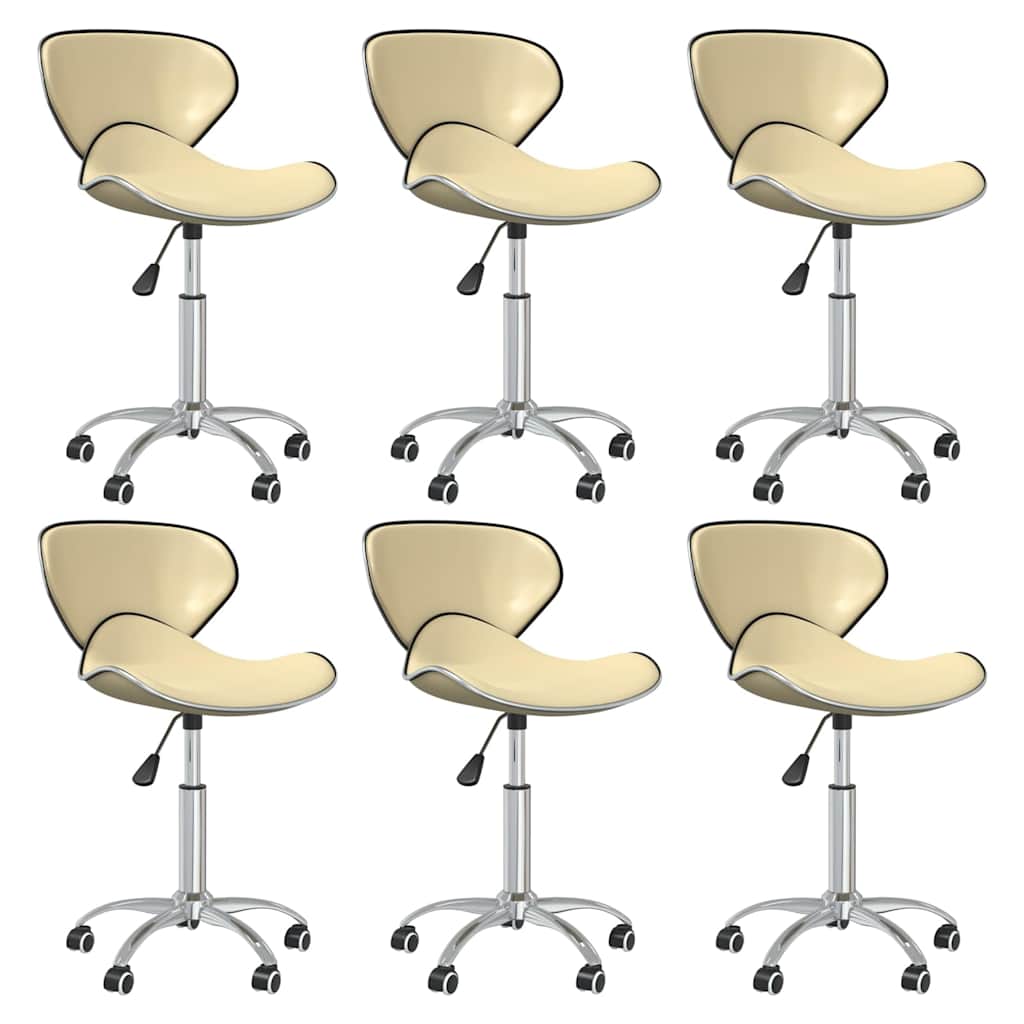 vidaXL Eetkamerstoelen draaibaar 4 st kunstleer wit