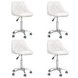 vidaXL Eetkamerstoelen draaibaar 4 st kunstleer wit