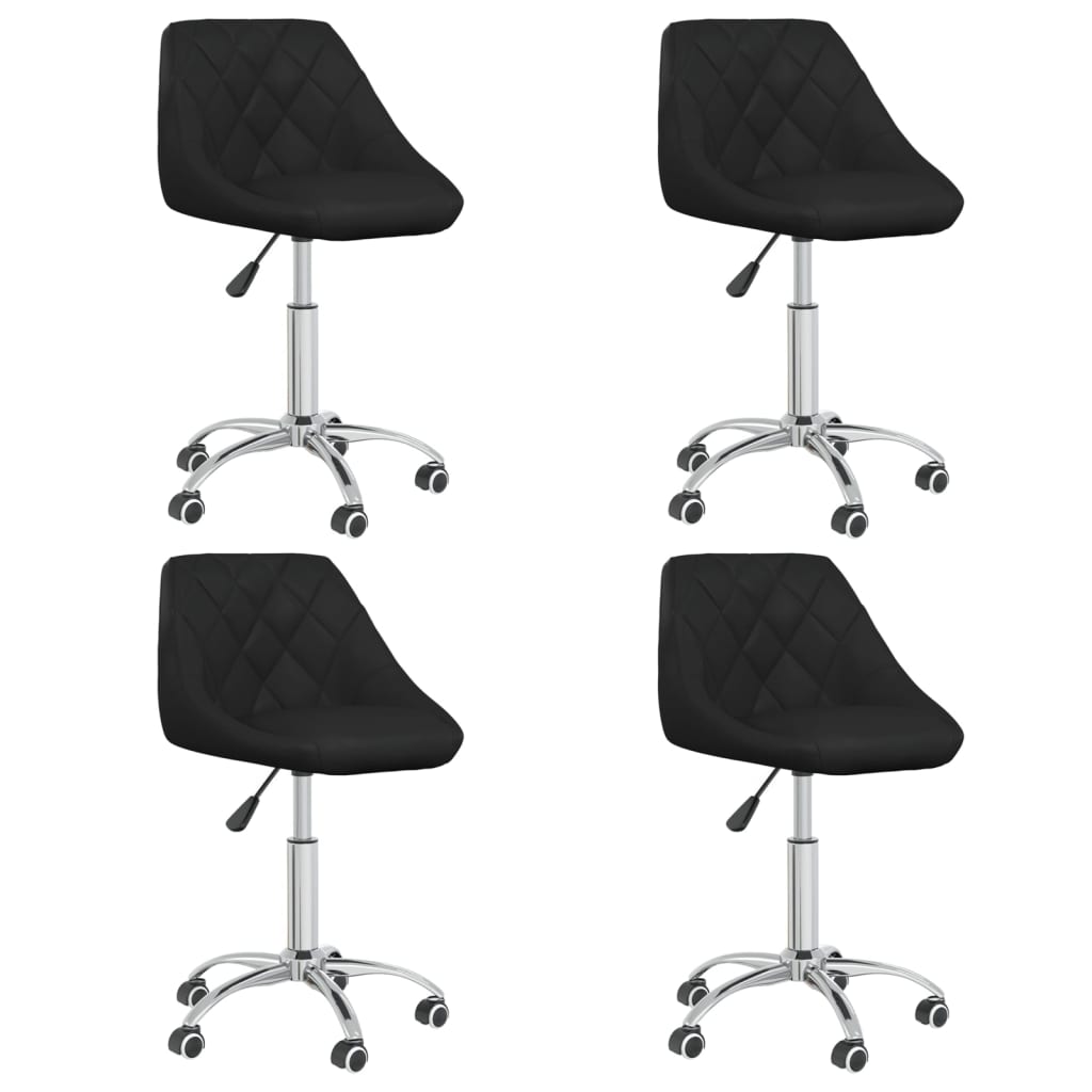 vidaXL Eetkamerstoelen draaibaar 4 st kunstleer wit