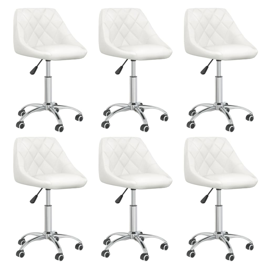vidaXL Eetkamerstoelen draaibaar 4 st kunstleer wit
