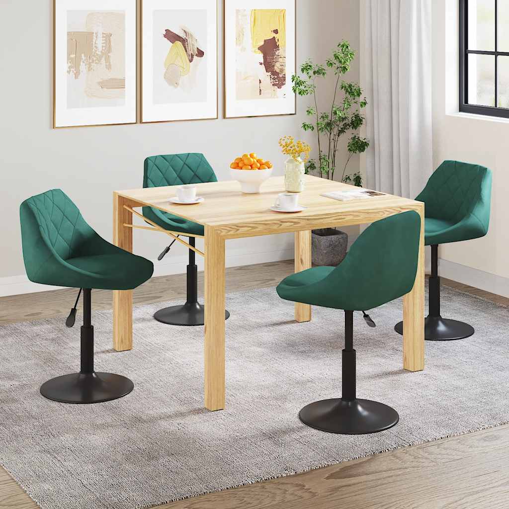 vidaXL Eetkamerstoelen draaibaar 4 st fluweel zwart