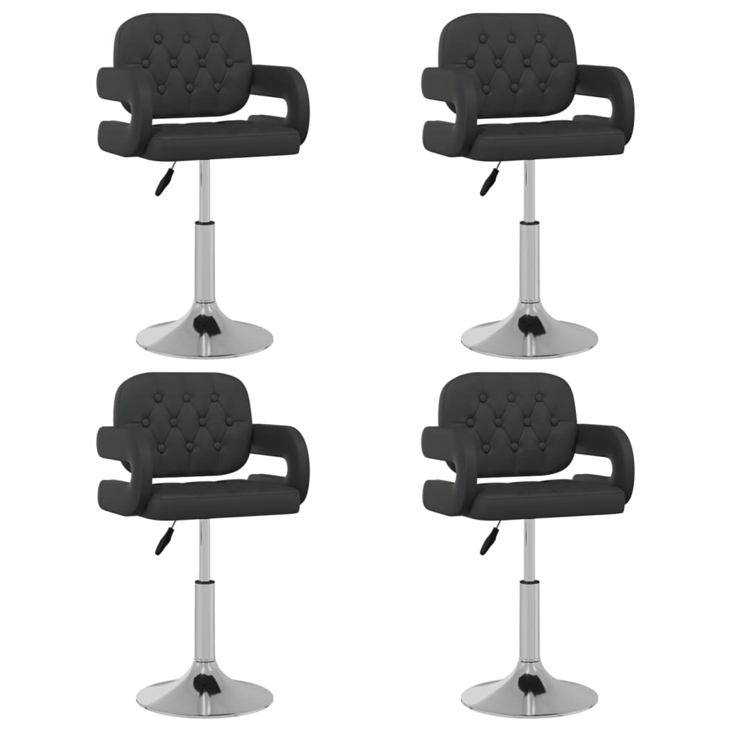 vidaXL Eetkamerstoelen draaibaar 4 st kunstleer wit