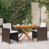 vidaXL Ensemble de jardin 3 pièces avec coussins en poly rotin marron
