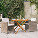 vidaXL 3-delige Tuinset met kussens poly rattan bruin