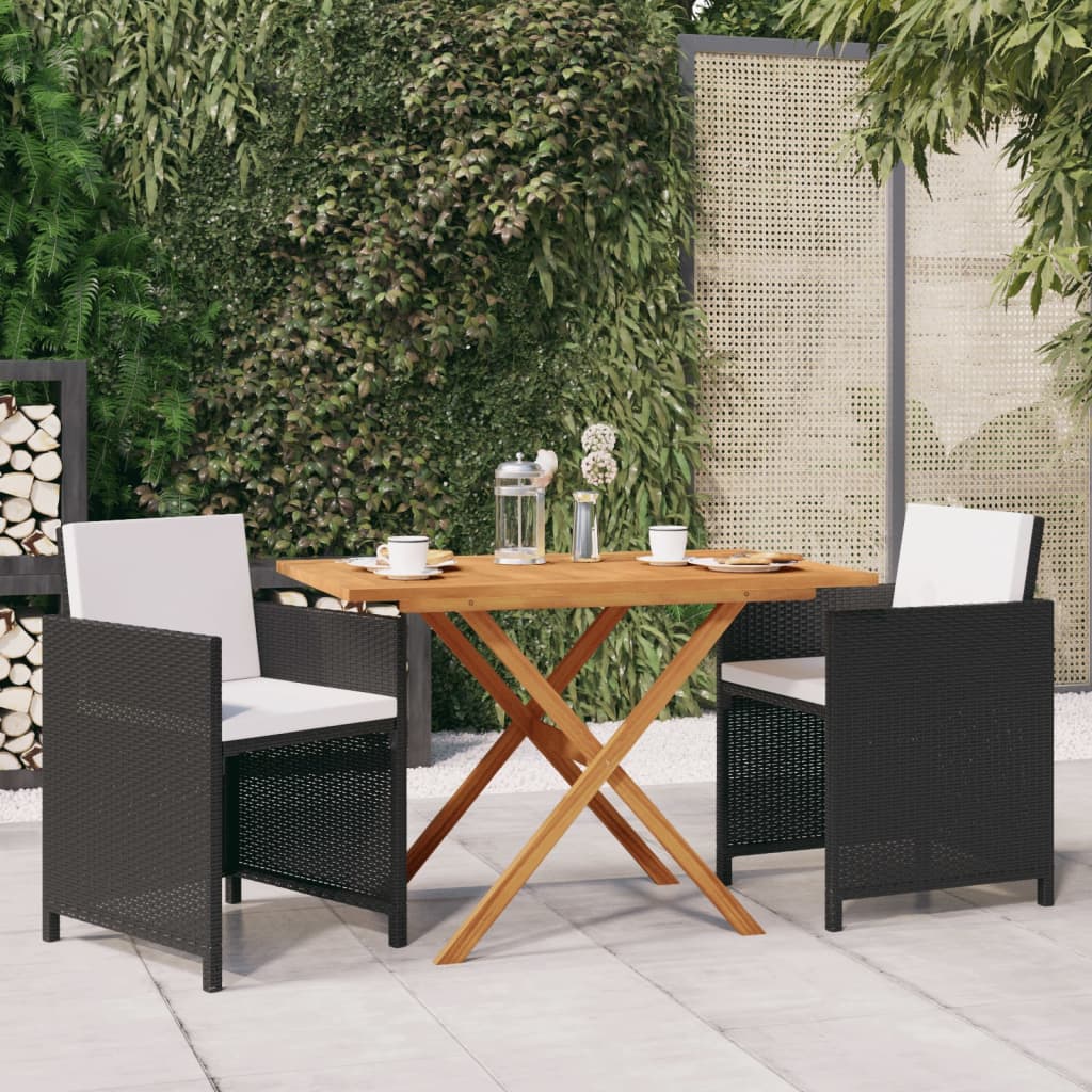 vidaXL Ensemble de jardin 3 pièces avec coussins en poly rotin marron