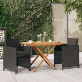 vidaXL Ensemble de jardin 3 pièces avec coussins en poly rotin marron