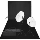 vidaXL Photo Studio Kit with Lighting Set and Backdrop