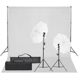 vidaXL Photo Studio Kit with Lighting Set and Backdrop