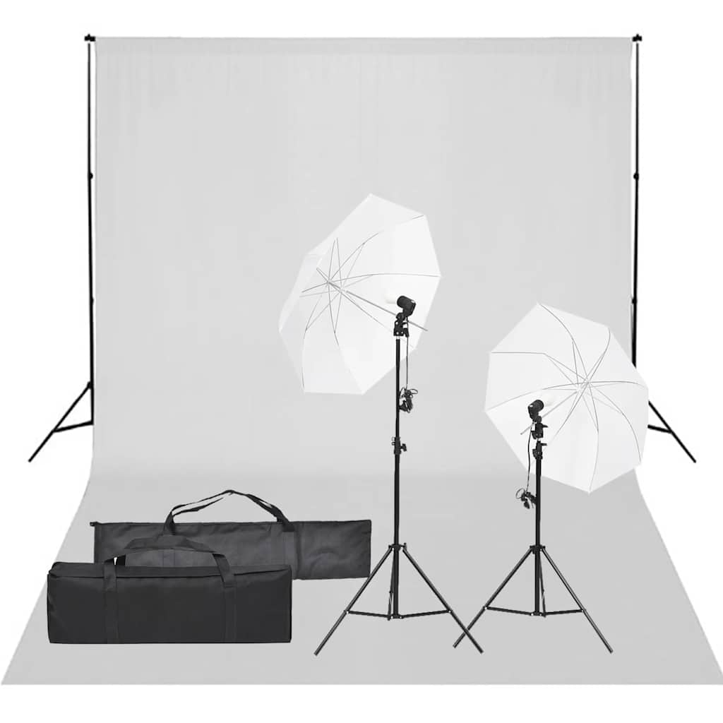 vidaXL Photo Studio Kit with Lighting Set and Backdrop
