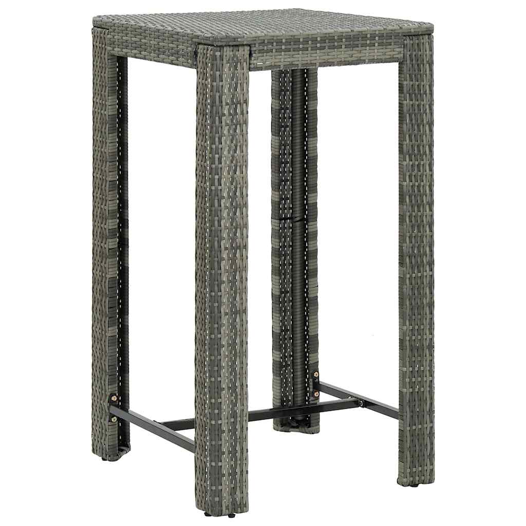 vidaXL 3-delige Tuinbarset met kussens poly rattan bruin