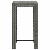 vidaXL 3-delige Tuinbarset met kussens poly rattan bruin