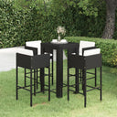 vidaXL 3-delige Tuinbarset met kussens poly rattan bruin