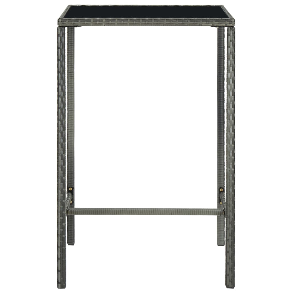 vidaXL 3-delige Tuinbarset met kussens poly rattan bruin