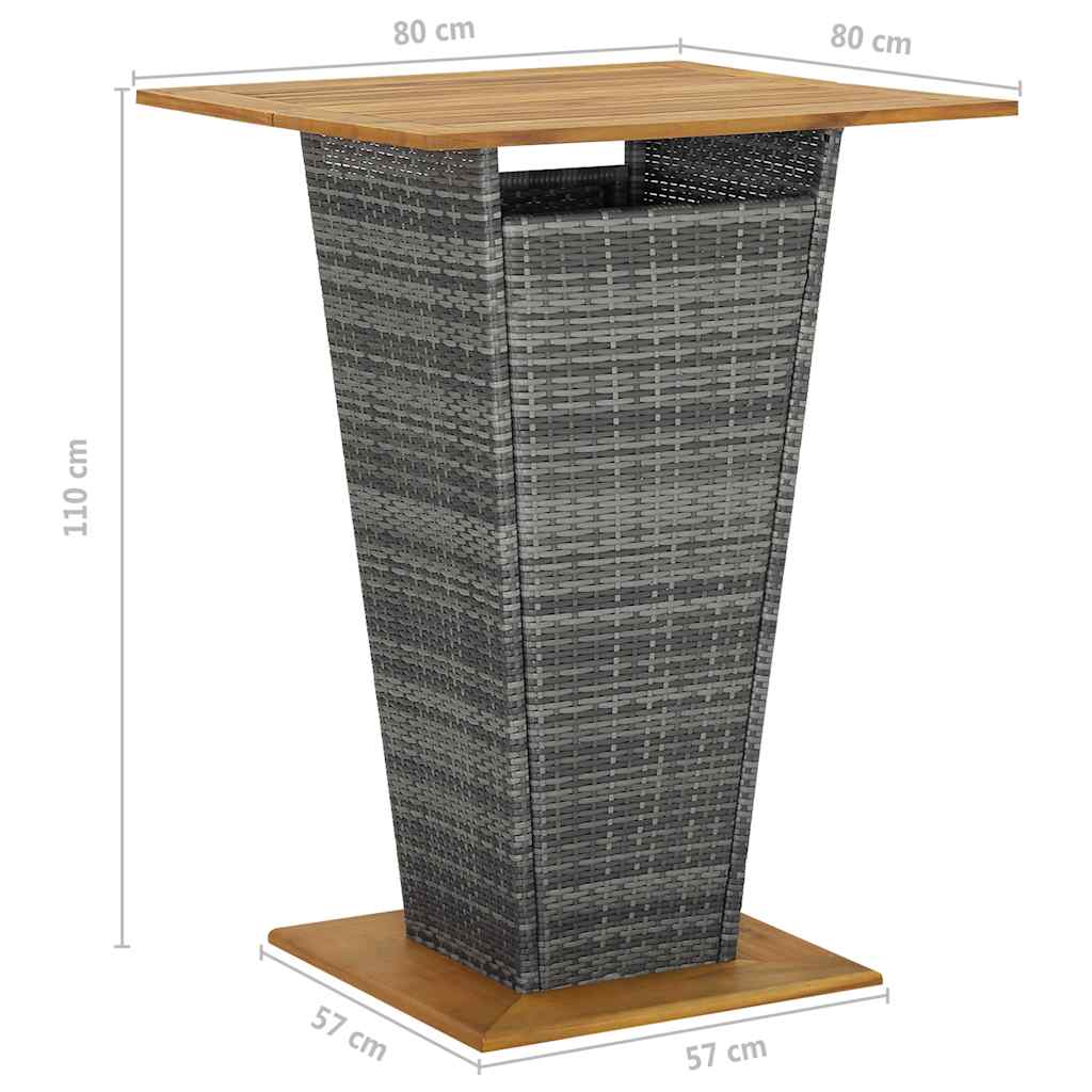 vidaXL 3-delige Tuinbarset met kussens poly rattan zwart