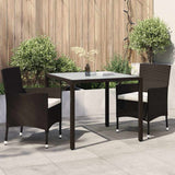 vidaXL 3-delige Tuinset poly rattan bruin