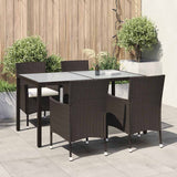 vidaXL 3-delige Tuinset poly rattan bruin