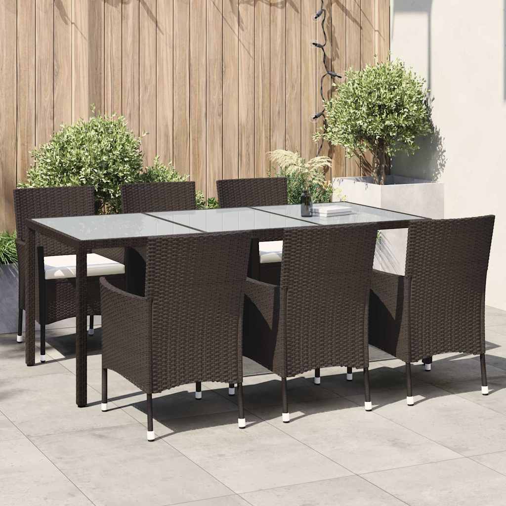 vidaXL 3-delige Tuinset poly rattan bruin