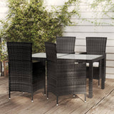 vidaXL 3-delige Tuinset poly rattan bruin