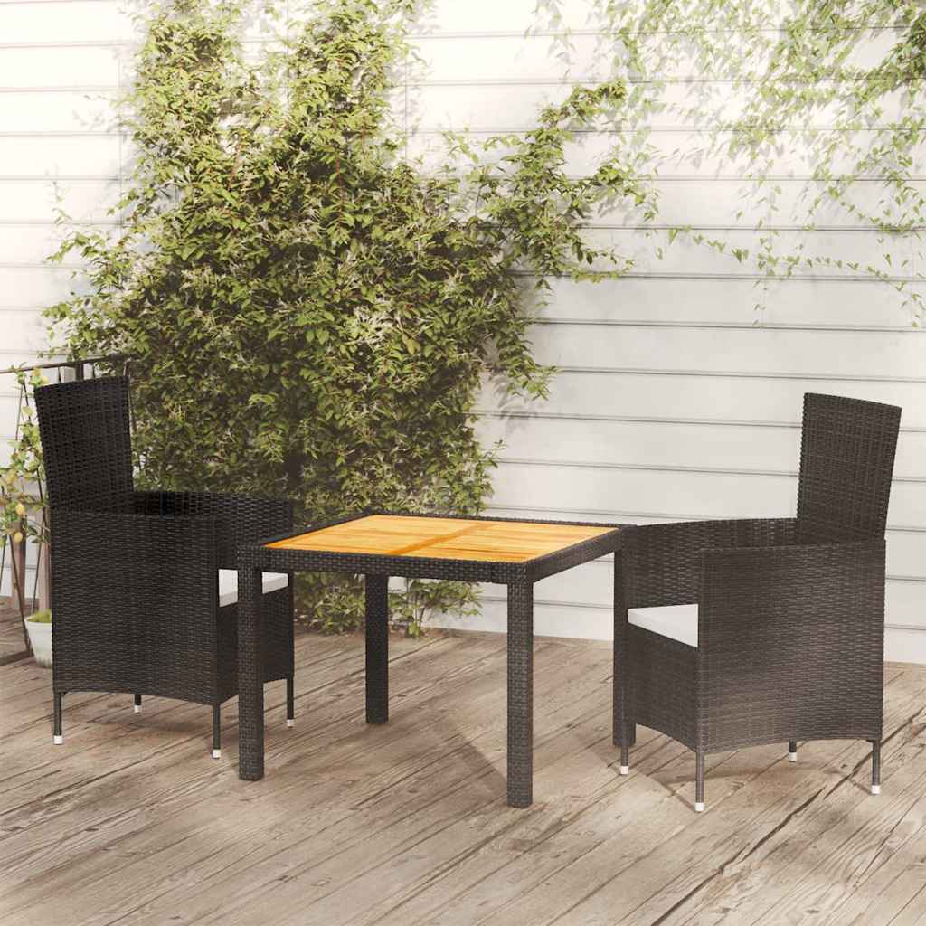 vidaXL 3-delige Tuinset poly rattan bruin