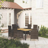 vidaXL 3-delige Tuinset poly rattan bruin